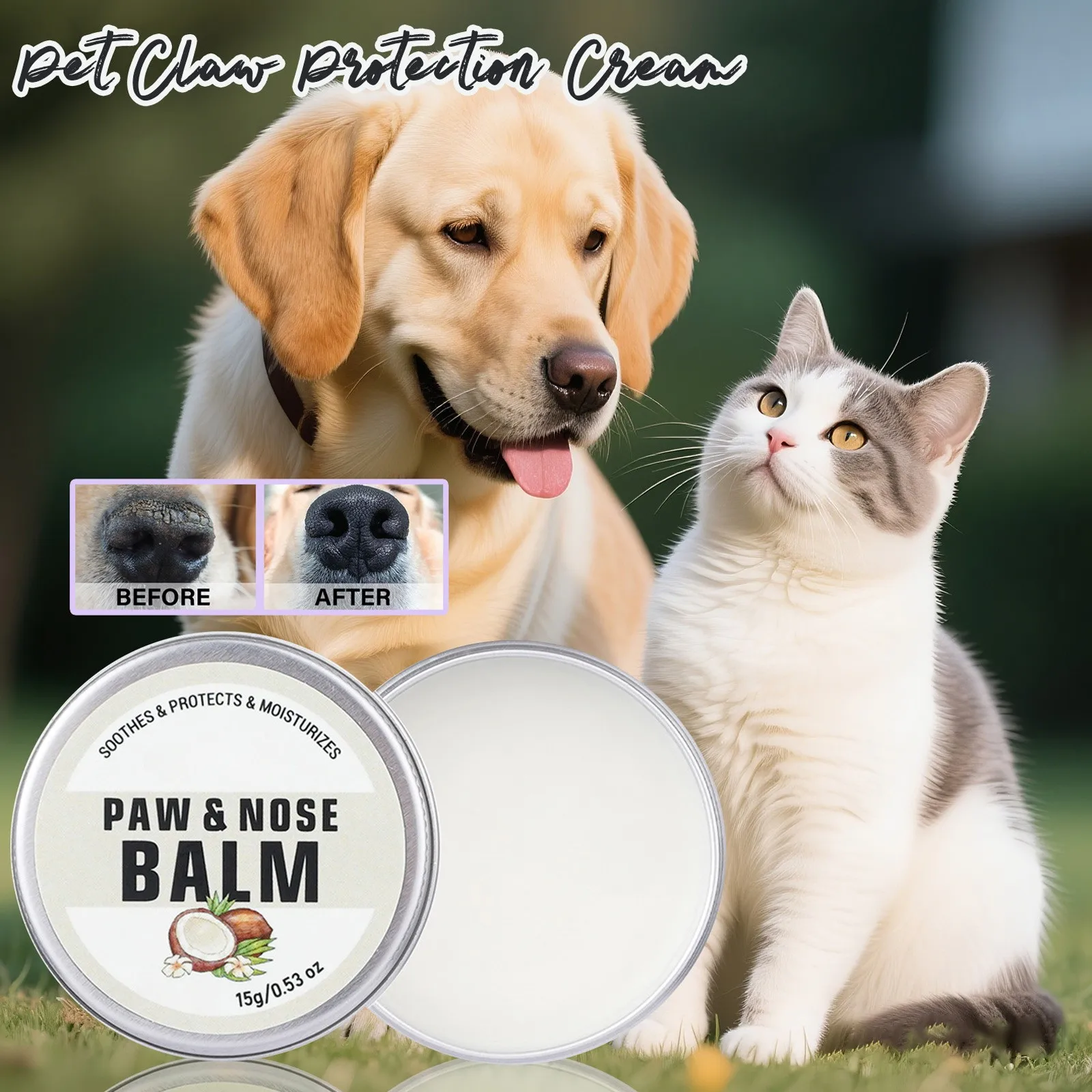 1PCS Hund Pfote Balsam Feuchtigkeitsspendende Natürliche Creme Katze Pfote Wachs Nase Schutz Feuchtigkeitscreme Pet Riss Füße Reparatur Winter Pflege liefert