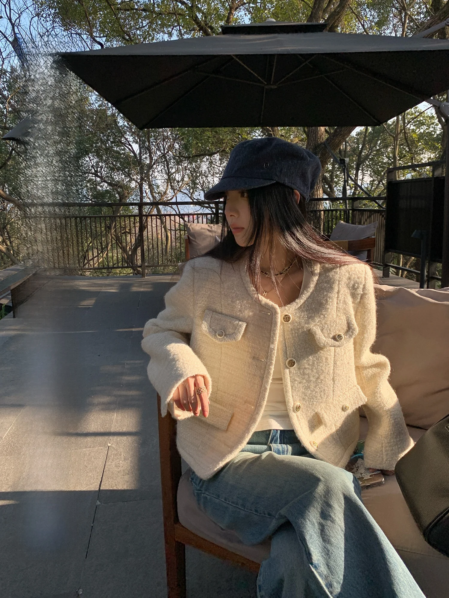 

Yuzuqi Mane Missy White Fraance Sle Jaet — Новая женская весенне-осенняя модная кофта с круглым вырезом, высококачественный топ для стильных дам.