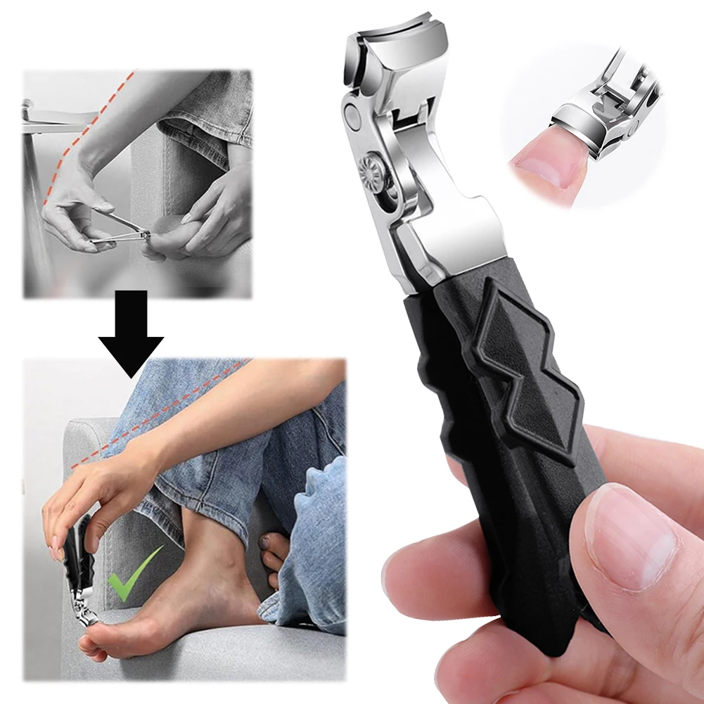 Stainless Steel Nail Clipper Fingernail Clipper No Splashing Nails and Toenail Pliers Heavy Duty with Nail File for Thick Nails