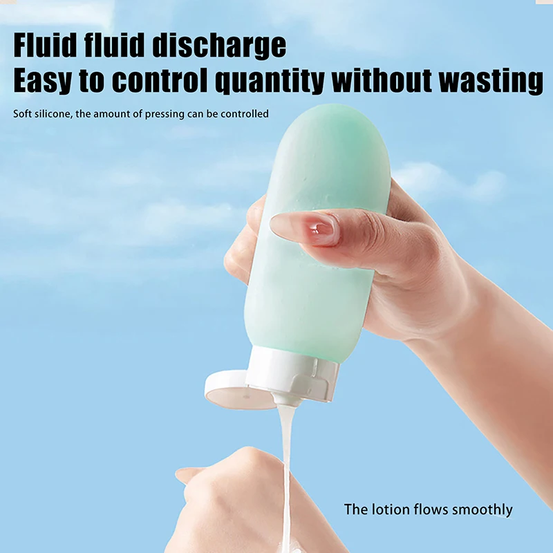 3/4 pçs garrafa recarregável 60ml pe loção recipiente squeeze tubo garrafa vazia portátil viagem à prova de vazamento shampoo chuveiro gel garrafa