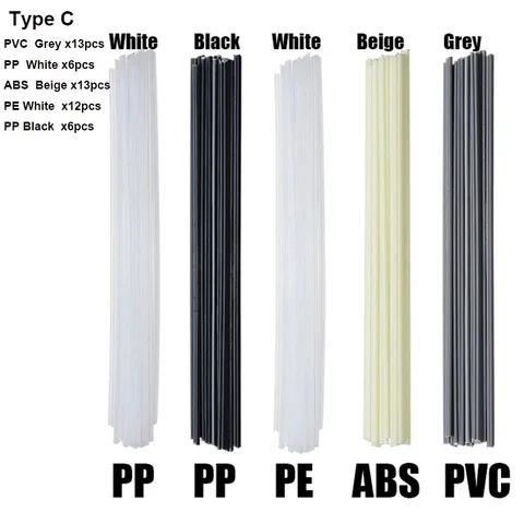 Пластиковые сварочные прутки ABS/PP/PVC/PE 5x2 мм 20 см