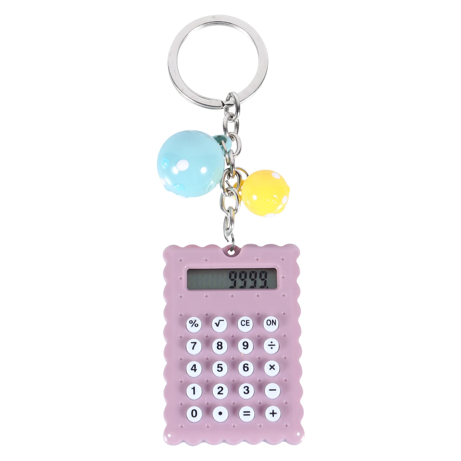

Pocket Calculator Keychain Cute for Students Candy Color Mini Stainless Steel with