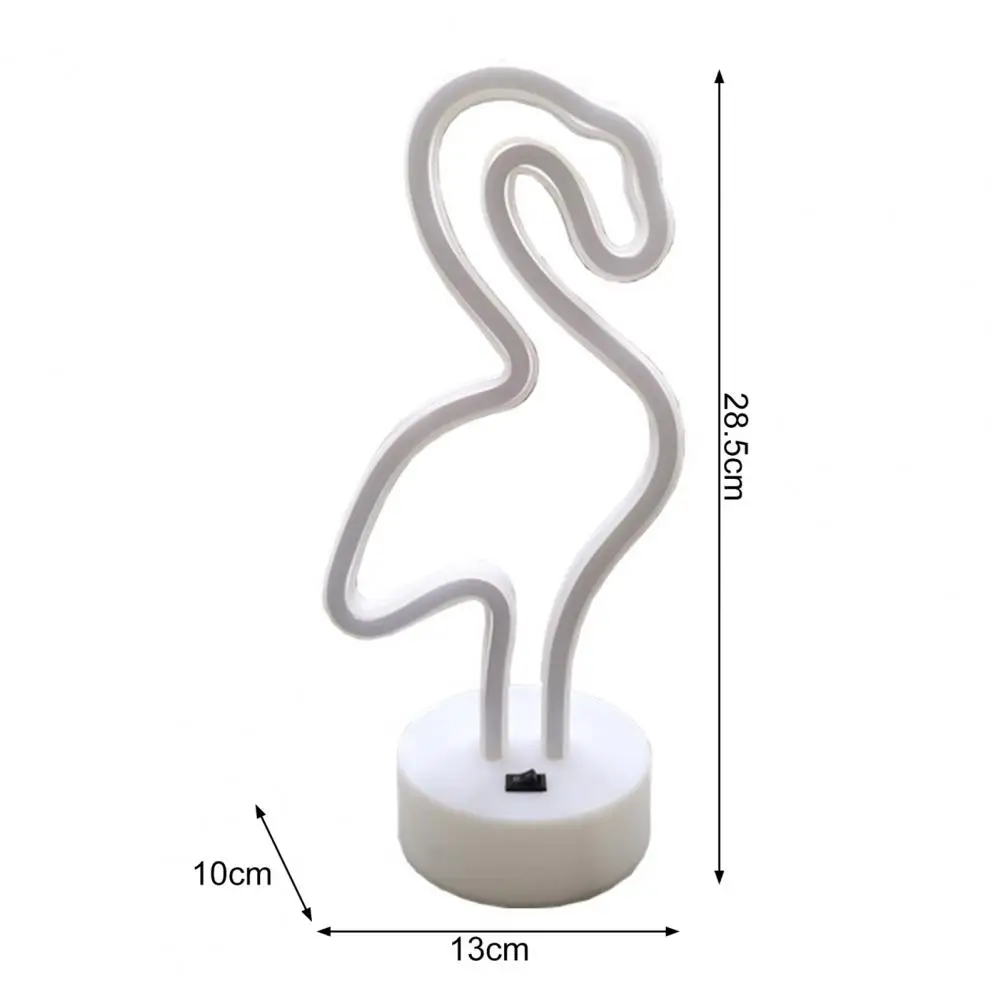 LED Neon Light Creative Shape USB/Battery Operated Animal Themed Flamingo Rabbit Neon Sign Lamp Desktop Decor