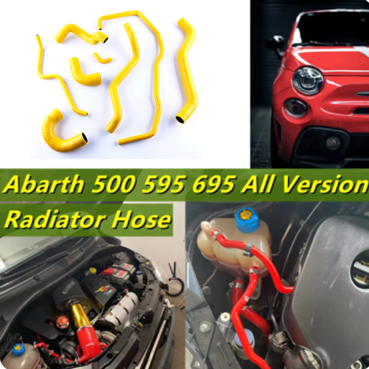 Replacement Parts For Fiat Abarth 500 1.4L 595 695 All Versions Silicone Radiator Water Hose Tube Pipe Kit Coolant System Parts