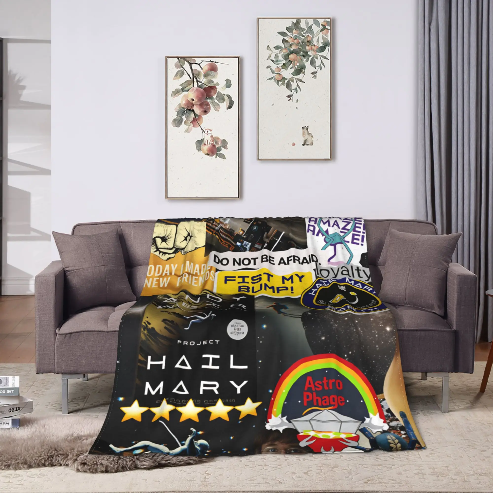 Project Hail Mary Flannel Blanket  Soft Durable Throw Blanket for Living Room Travel Street Trend Bedspread Sofa Bed Cover