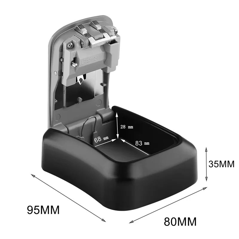 Waterproof Password Key Storage Lock Box Safe 4 Digits Combination Wall-Mounted Home Security Keybox for Outdoor Alarm Systems