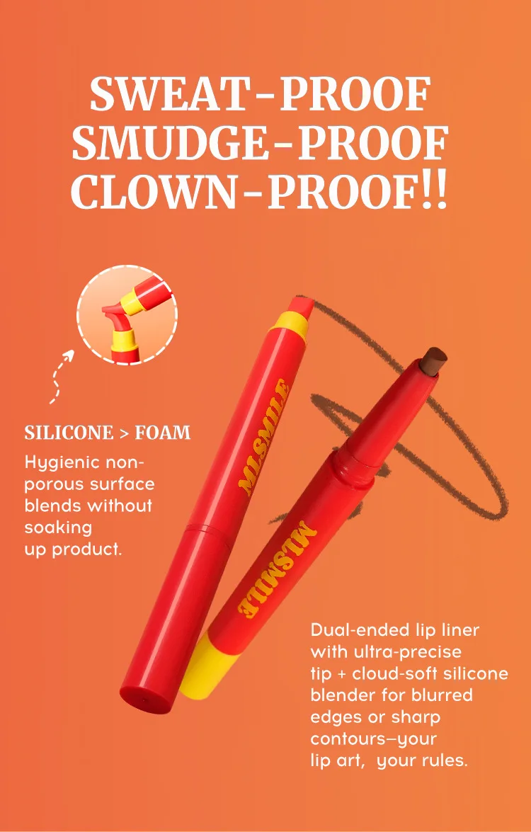 MLSMILE Double-ended Silky Peptide Lip Liner - Waterdichte, niet-overdracht, lijnregistratie Lip Pen lippenstiftmake-up