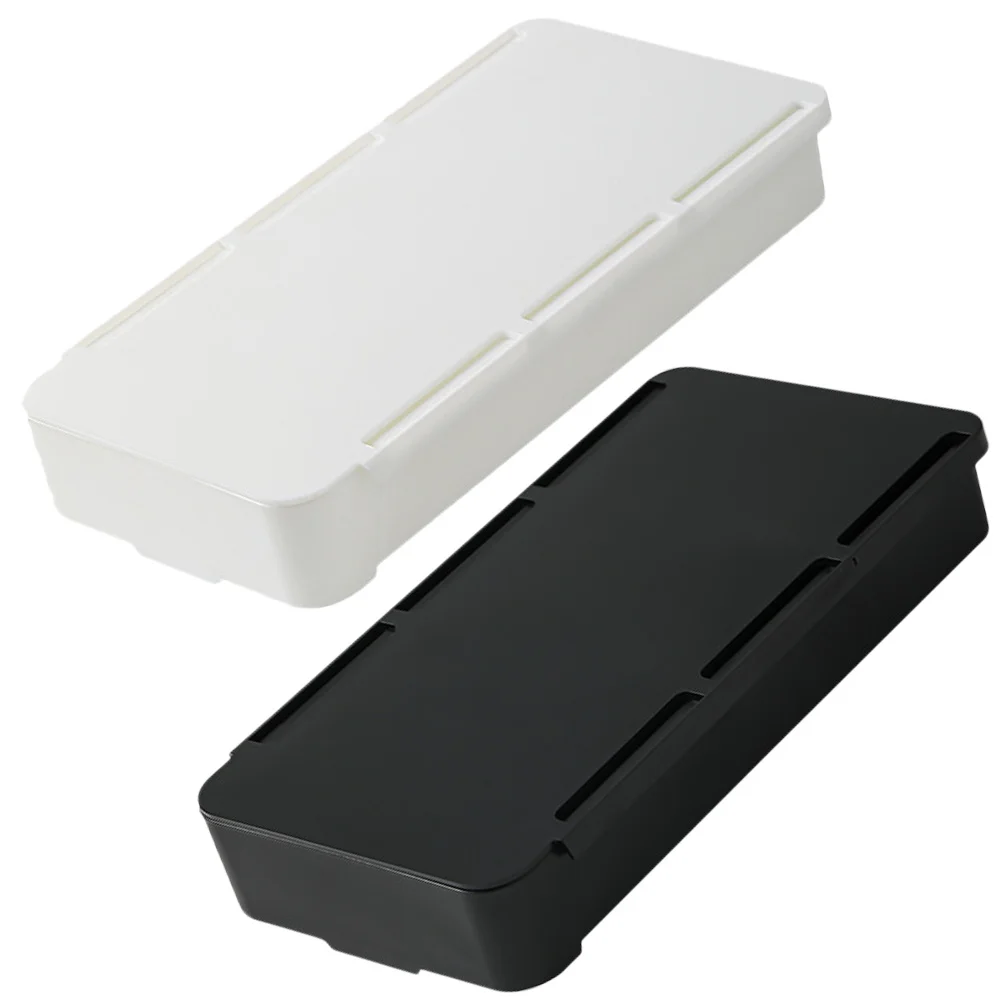 2pcs Large Capacity Under Desk Drawer For Stationery Jewelry Storage Organizer Hips Material No Drilling Required