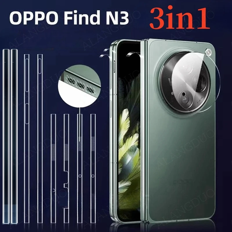 3in1 Side Frame Film Hinge film With dustproof holes Screen Protector Integrated Lens Film For OnePlus Open Oppo Find N3