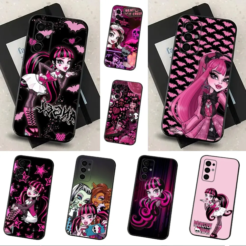 Cartoon M-Monster H-High Phone Case For Samsung Galaxy A91,A80,A73,A72 ,A71,A53A52,A32 ,A31A22,A21s,A20,Black Cover