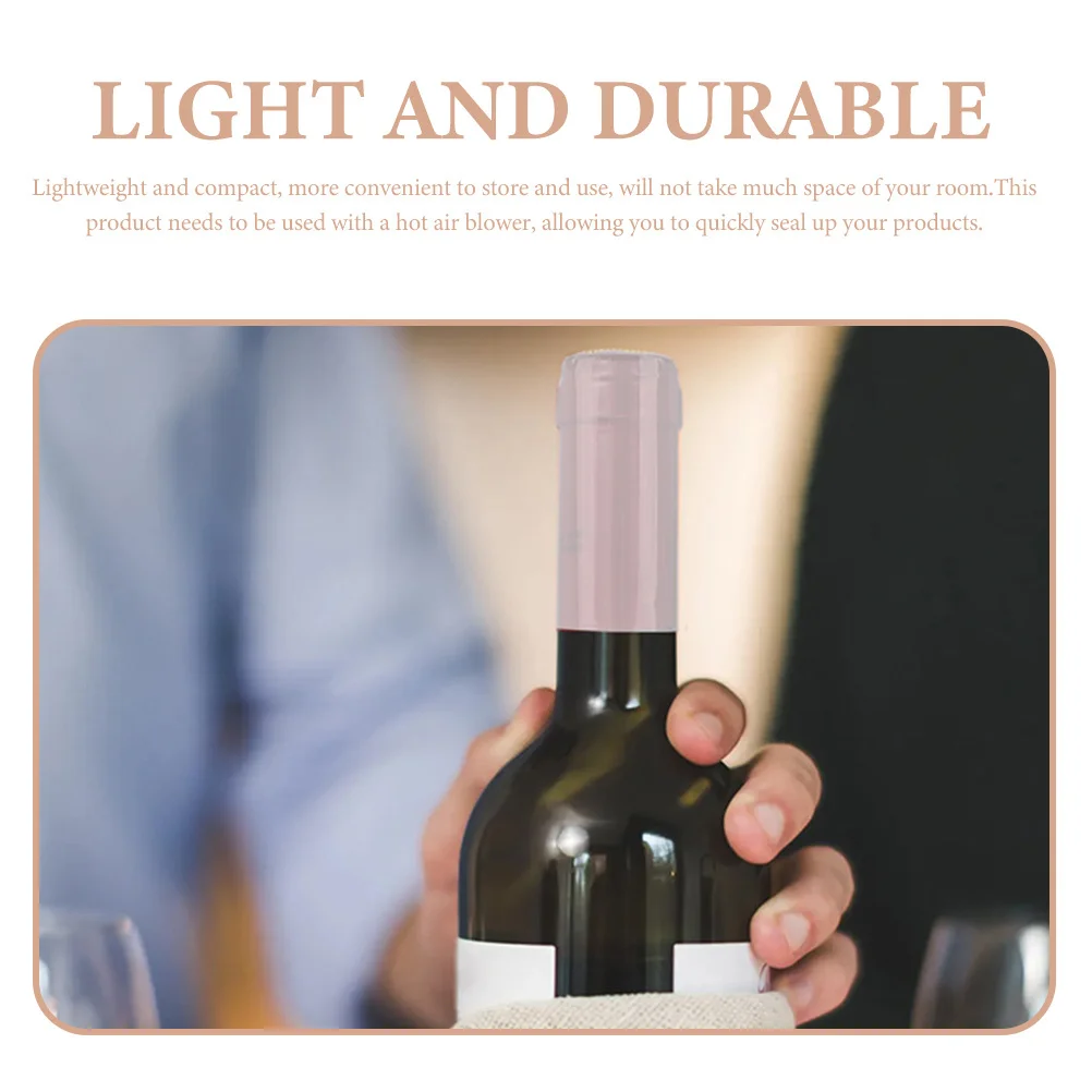 

50Pcs Plastic Wine Shrink Caps Heat Sealing Covers for Wine Bottles Bar Cellar Tools Accessories Bottle Capsules Caps