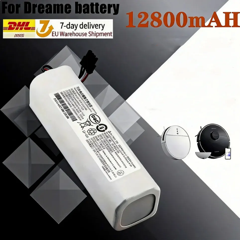 Roboterstaubsauger-Akku 14,4V 12800mAh 4S2P Li-Ionen Ersatz für Dreame L10 L10 Pro D9 F9 P2008-4S2P-MMBK