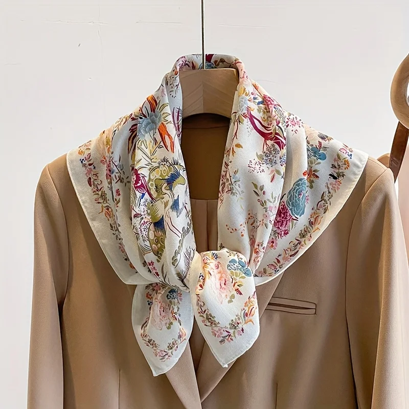 Print 70cm Soft Satin Headkerchief Women Luxury Design Neck Tie Scarf Female Hair Hand Wrist Foulard Shawl Hijab Bandana