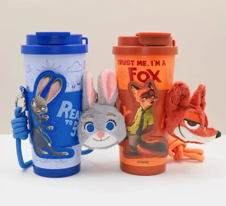 

Disney Zootopia Nick Judy Thermal Insulation Bottle Outdoor Large-Capacity Lovers Cup Straw Cup Cartoon Creative Toys Gifts
