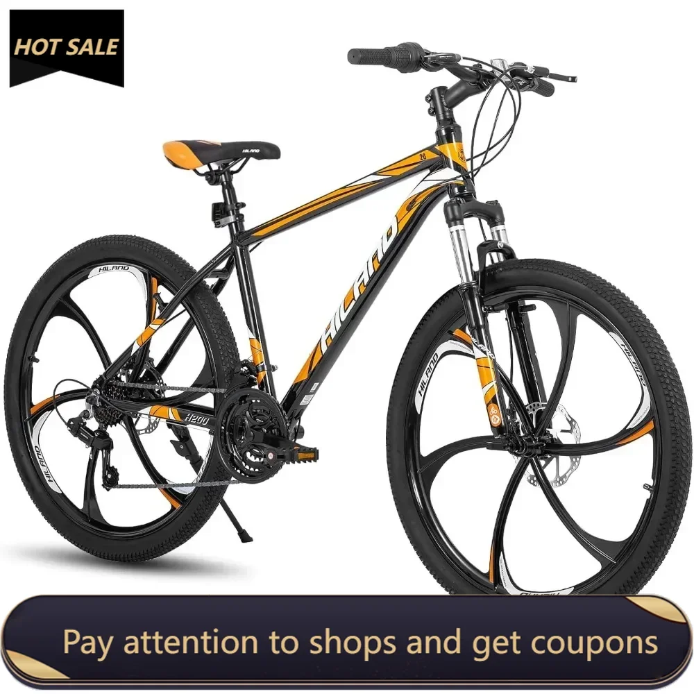 

Mountain Bike, 6/Multi-Spokes, 21 Speeds Drivetrain, Aluminum Frame 26 Inch Wheels, Disc-Brake Bike for Men Women Freight free