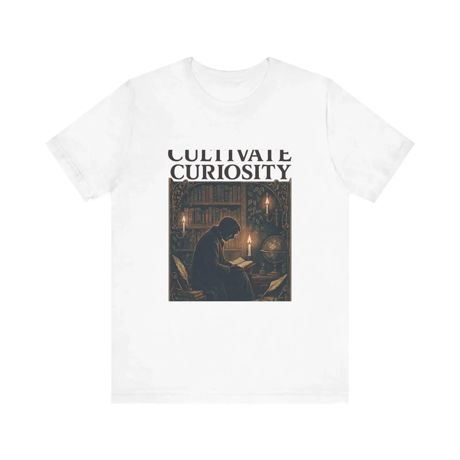Cultivate Curiosity T Shirt Reader Illustration Cozy Library  vintage Washed Comfortable Stylish Unisex designer clothes