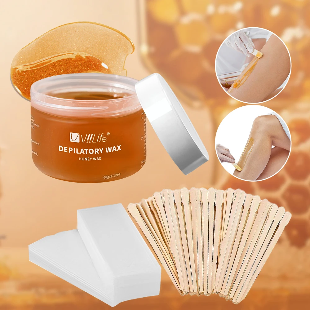 

Viilife Soft Wax for Precise Eyebrow ShapingKit for Facial Hair Removal Includes Wax Sticks and Paper No Electricity Travel Hair