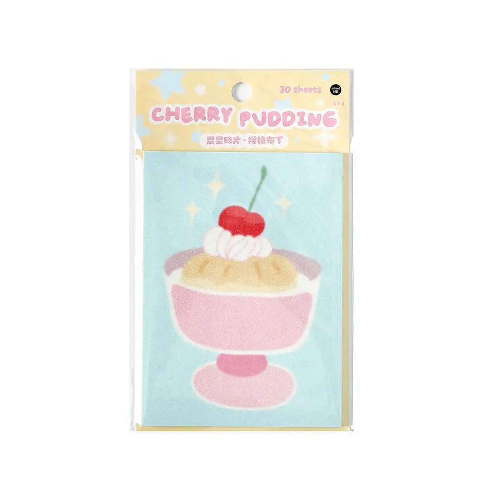 30 Sheets Cute Pudding Apple Sticky Notes Kawaii Self-Sticky Notes Memo Pad For School Office Home Kids Students Stationery