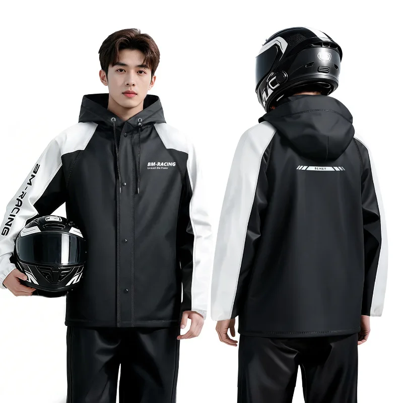 Unisex Motorcycle Riding Raincoat Suit Full Body Split Type Waterproof for Men And Women Adult Rainstorm Rider Wear