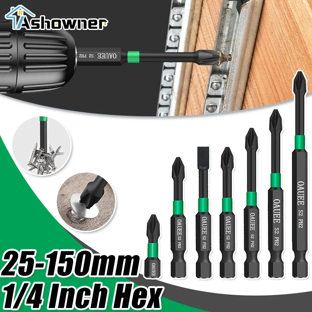 

2-5pcs Magnetic Special Batch Head Impact Strong Cross PH2 High Hardness Screwdriver Bits 25/50/65/70/90mm Anti Non-slip Bits