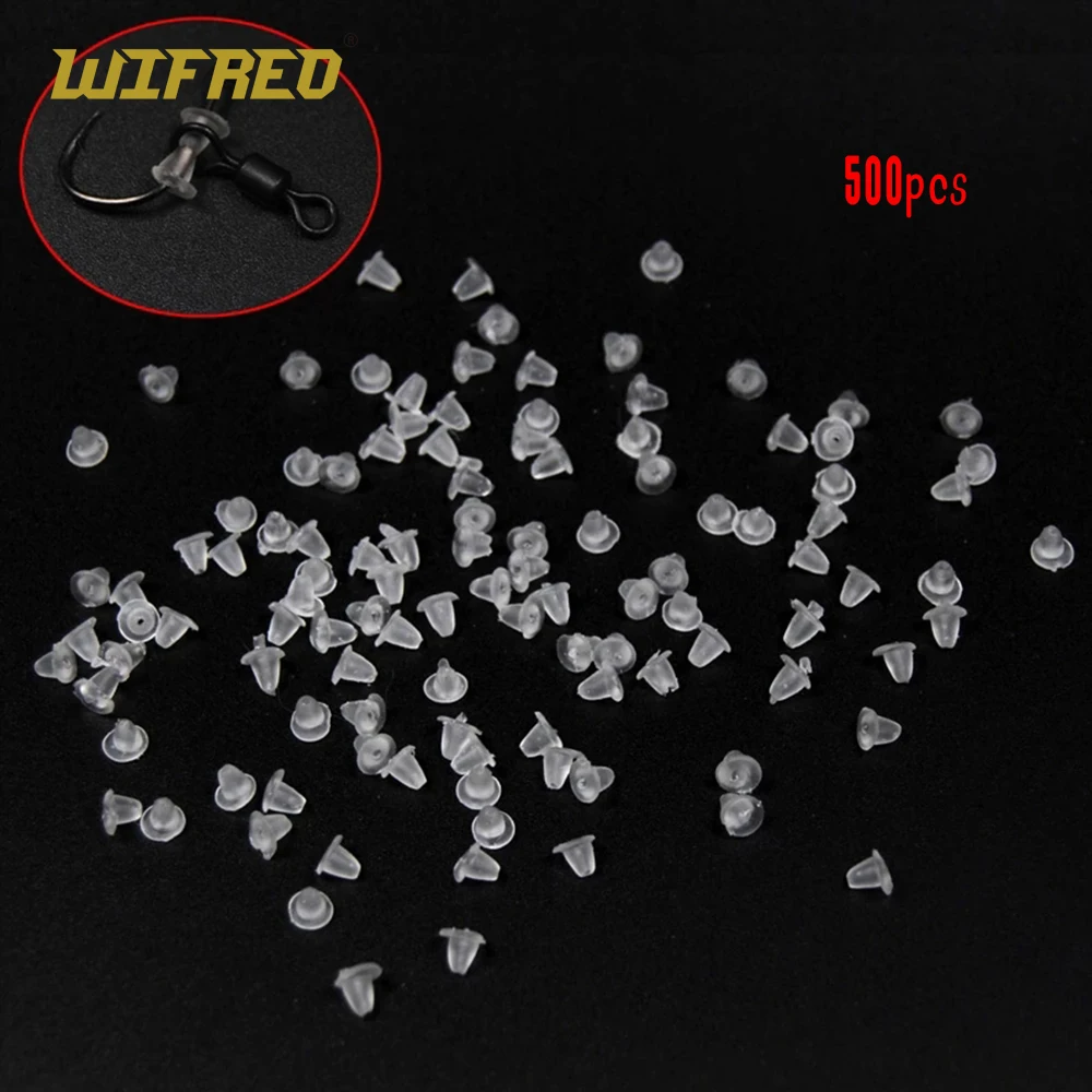 Wifreo 500PCS Clear Hook Stop Rubber Stoper Carp Fishing Chod Heli Ronnie Rig Pop UP Boilies Terminal Tackle Beads Wholesale