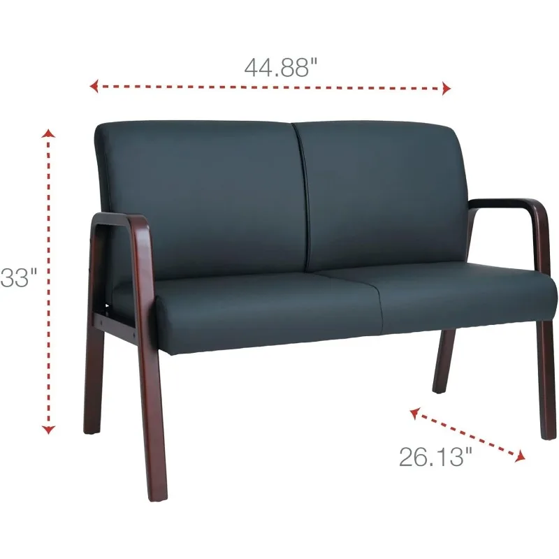 ALERL2219M 39,88 "X 26.13 polegadas 33 polegadas x Recepção Lounge Série Madeira Loveseat