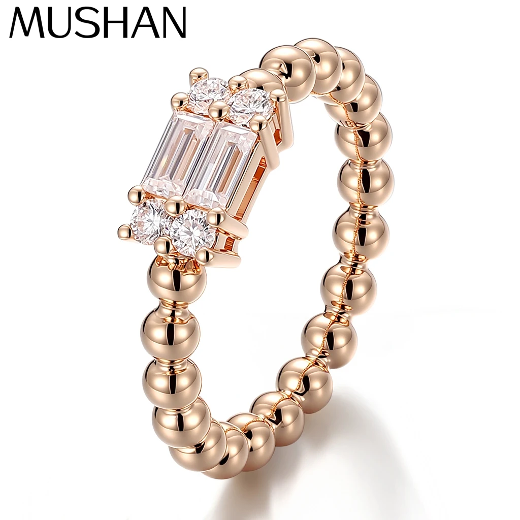 MUSHAN Custom Jewelry 10k 14k 18k Gold 925 Silver Ring Band D VVS1 Rare Moissanite Diamond Wedding Rings Women 18K Gold Jewelry