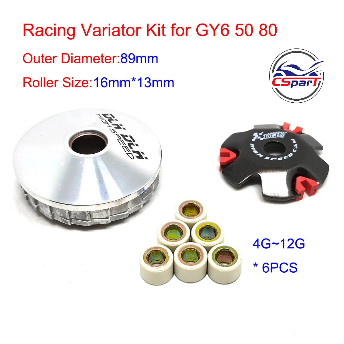 89MM Racing Variator KIT GY6 50CC 60CC 80CC 1P39QMB Taotao Kymco Jonway Sunl  Keeway Znen Scooter ATV Buggy Parts