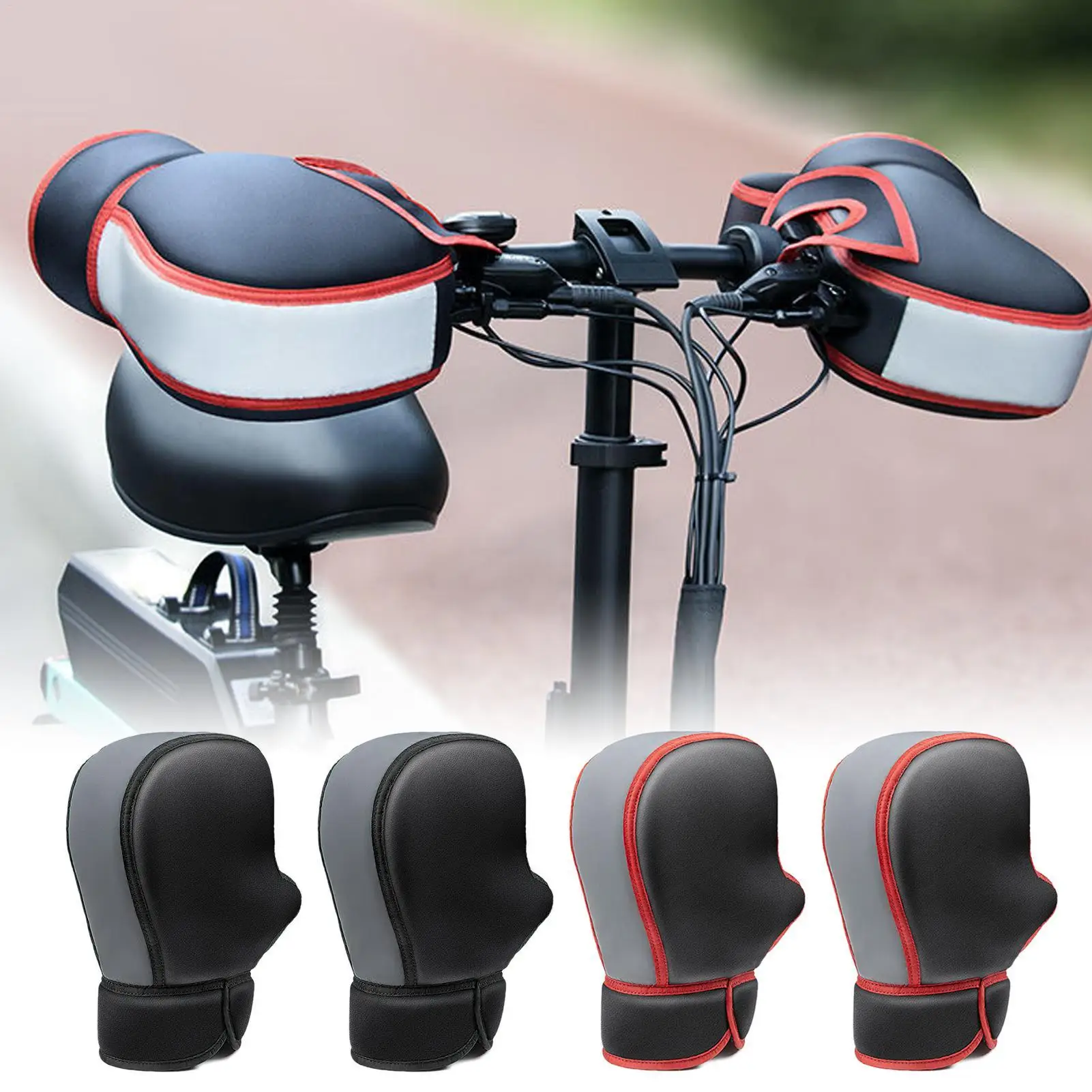 

Motorcycle Handlebar Muffs for Winter Waterproof Motorbike Handlebar Mitts Reflective Winter Scooter Grip Mittens Thermal Gloves