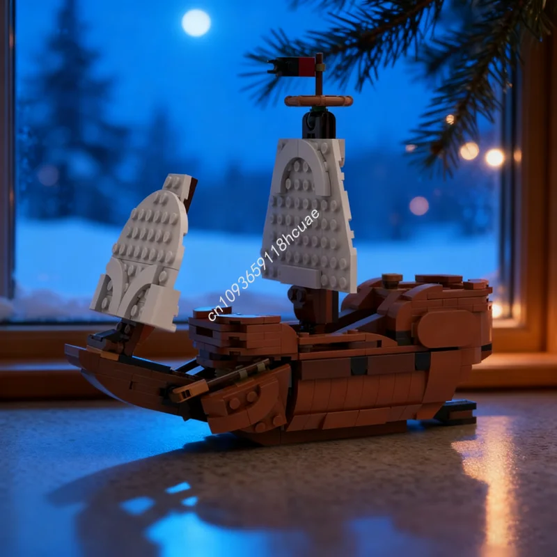 

334 шт. MOC корабль Creator 3 1ed модель строительные блоки архитектура сборка рождественские подарки DIY творческая идея игрушка образование дети