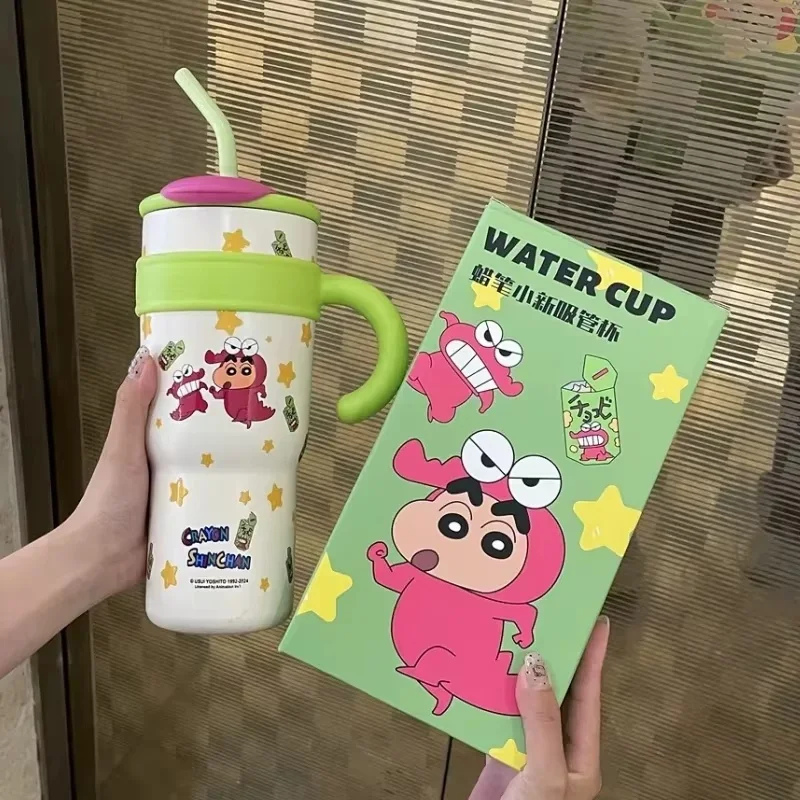 Cute New  Arrival Crayon Shin-Chan Large Capacity 1200ml Stainless Steel Insulated Water Cup Children Cartoon Cup Birthday Gifts