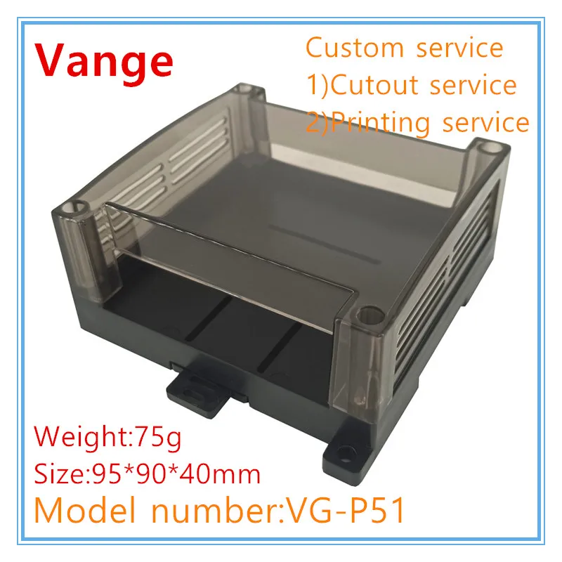 Vange transparent cover PLC device housing 95*90*40mm ABS plastic project box
