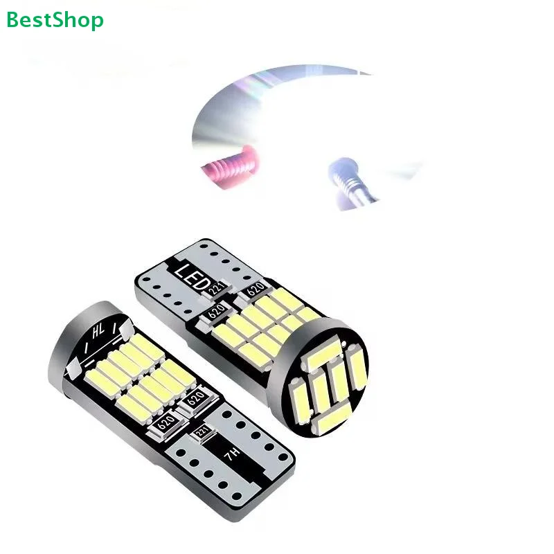 

〔Vic〕2PCS T10 W5W 194 LED Bulb Canbus 12V 4014-26SMD 6500K Bright White Car Interior Dome Door Turnk License Plate Lights