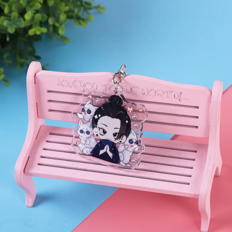 Cute Jujutsu Kaisen Acrylic Keychain Satoru Gojo Geto Suguru Key Chain Anime Keyring Props Cosplay Jewelry Gift
