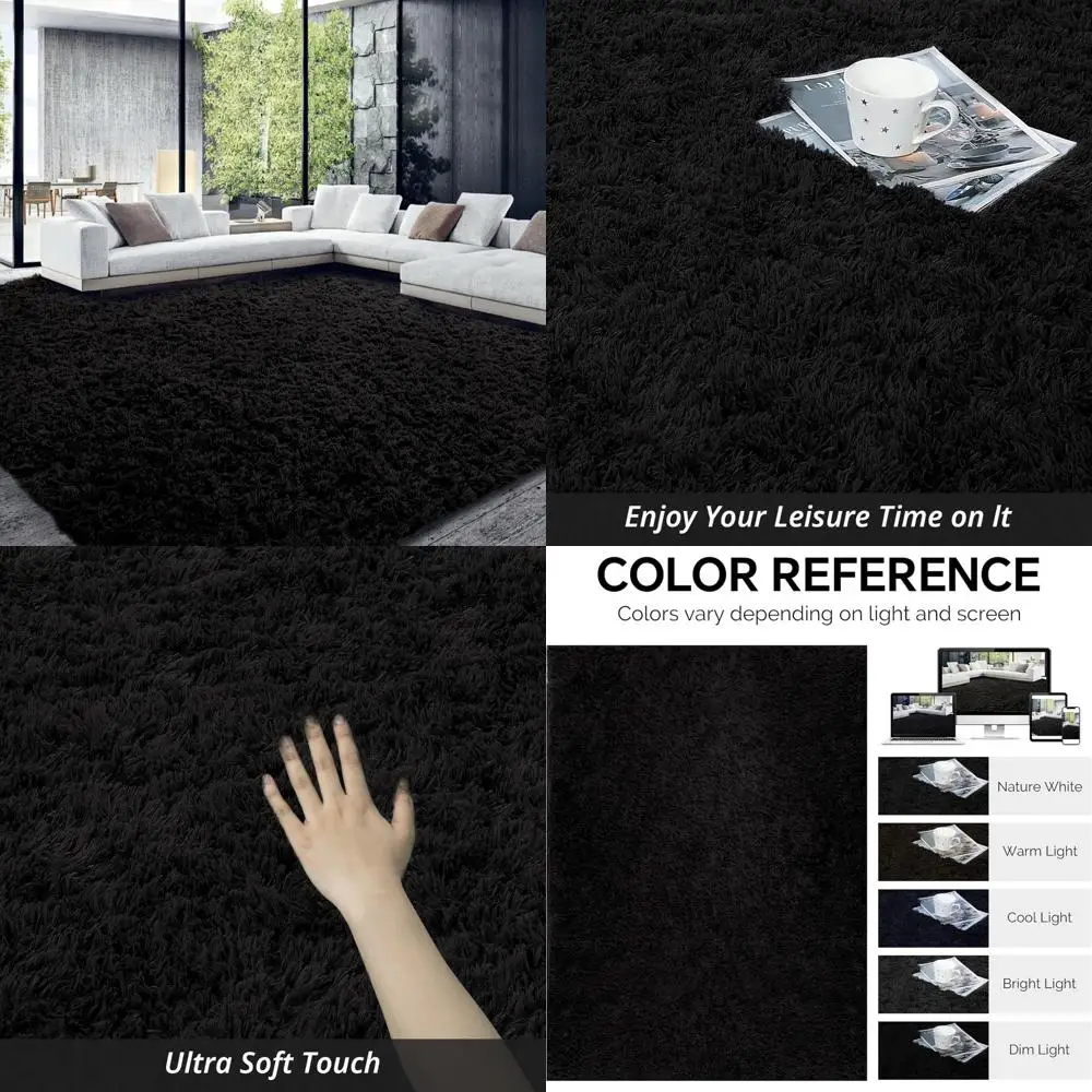

Large Shaggy Area Rug, 12x15 Feet Ultra Plush Faux Fur Carpet for Living Room and Bedroom, Non-Skid Fuzzy Rug for Kids