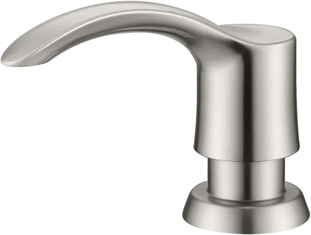 

Kitchen Sink Soap Dispenser with Large 17oz Bottle, Brushed Nickel, Refill from Top