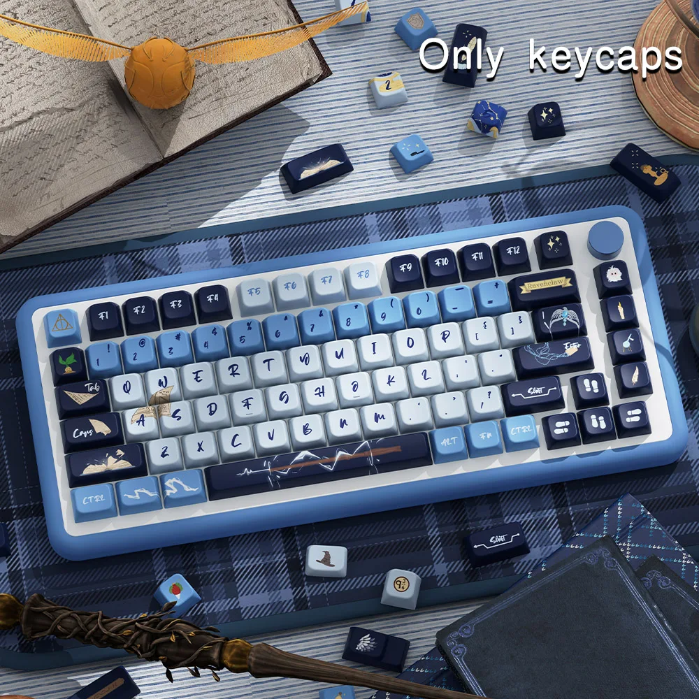 KYOMOT 158 teclas Ravenclaw Magic Academy tema Keycaps Dye Sub MDA perfil películas Anime Keycap para MX Switch Teclado mecánico