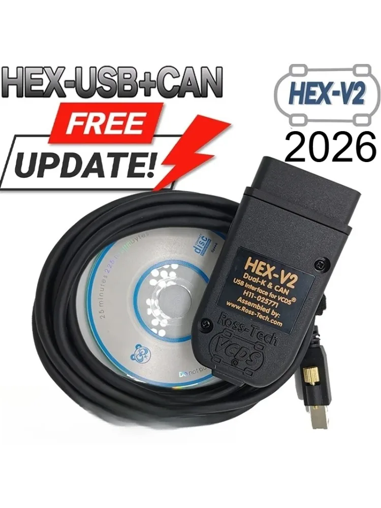 2026 Neuestes VCDS 25.3 VAG Scanner-Tool Kabel OBD2 Diagnosegerät Mehrsprachig HEX V2 Wesheu VCDS VAG COM 24.7 Für Audi SKODA VW