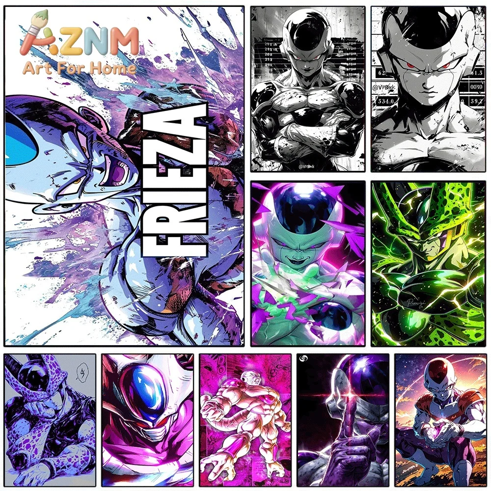 Dragon Ball Z Frieza Cell Anime Canvas Wall Art Unframed Single Canvas Print Home Decor Poster for Living Room Bedroom Art Wal