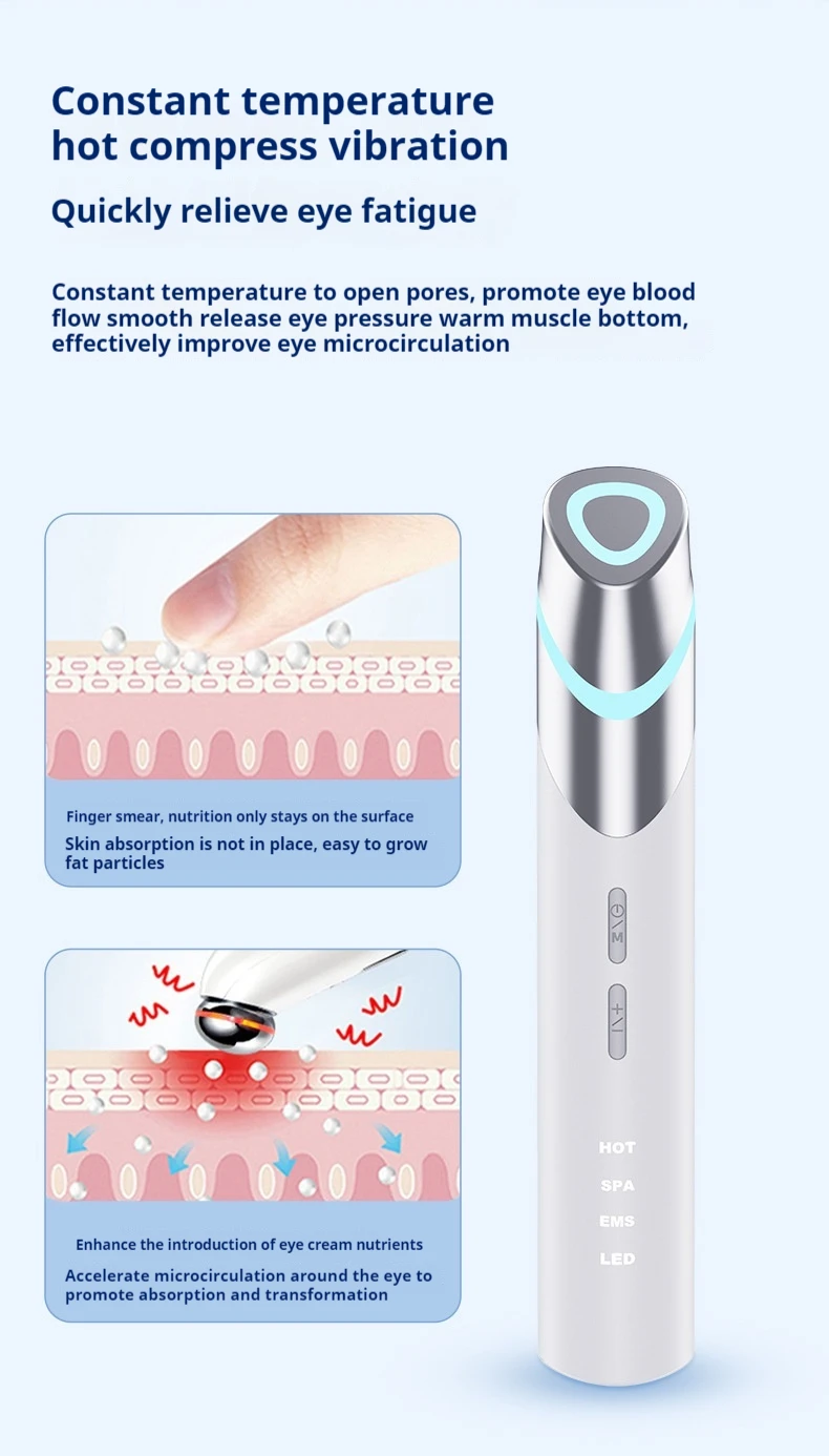 Compressa quente levantamento dos olhos endurecimento LED massageador embelezamento instrumento varinha