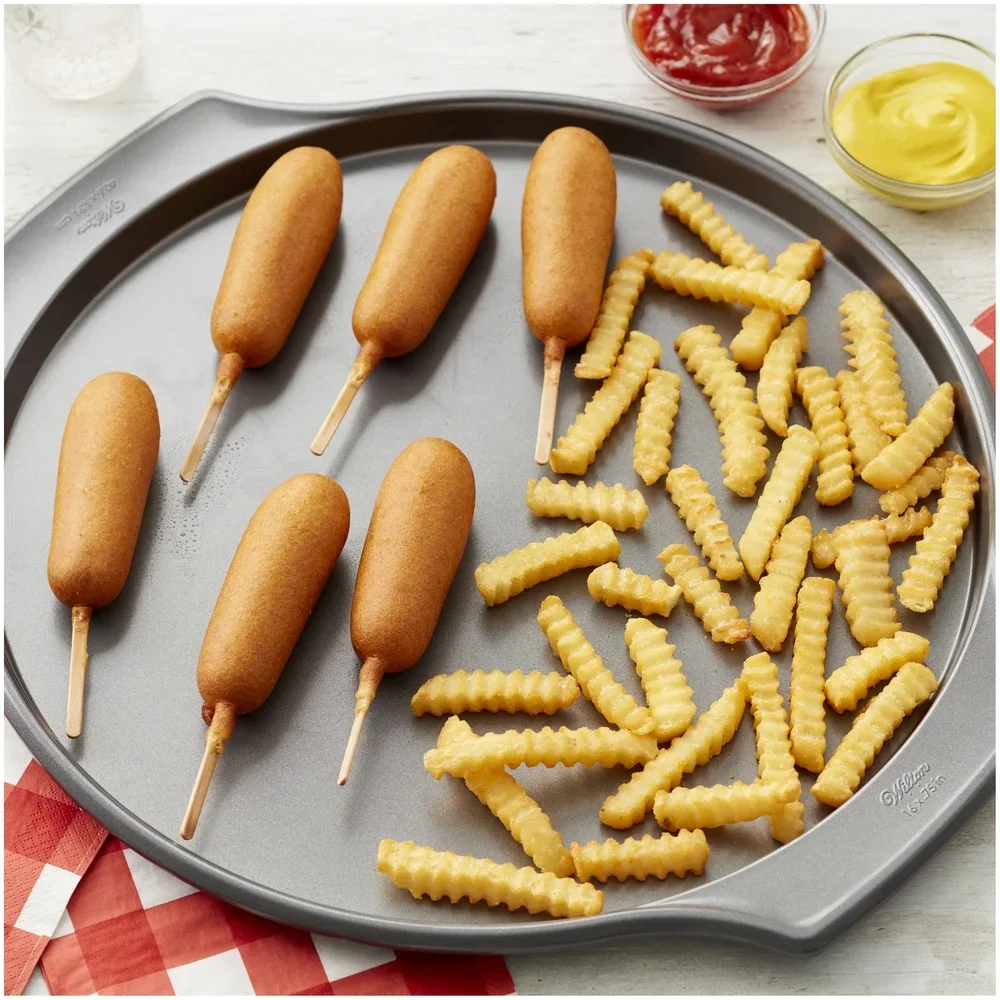 غير عصا 16 بوصة بيتزا عموم الوزن الثقيل الصلب دائم فرن آمنة طبق الخبز مقاومة للخدش صينية بيتزا عميقة الحلويات محلية الصنع #5