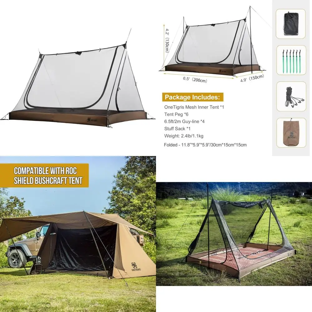 خيمة شبكية مقاومة للماء لشخصين مع 3 فتحات وأرضية حوض الاستحمام لمغامرات التخييم خفيفة الوزن