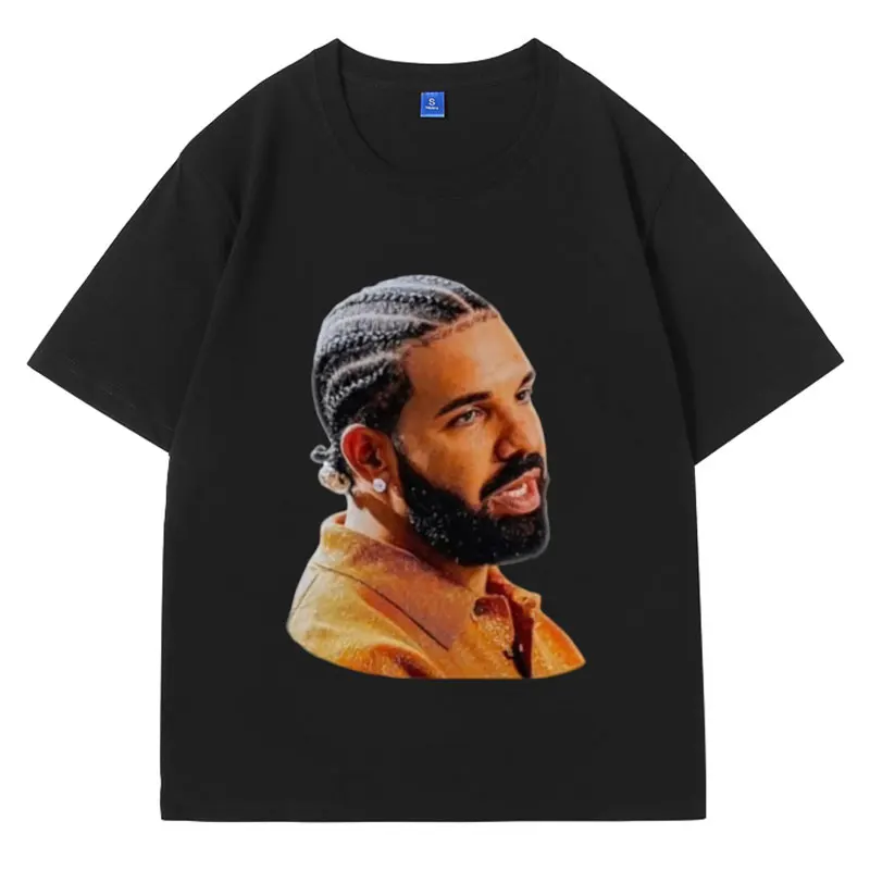 

Exclusive Drake Face Graphic T-shirt Men Women Summer High Quality Cotton T Shirt Hip-Hop Music Lovers T-shirts Male Streetwear