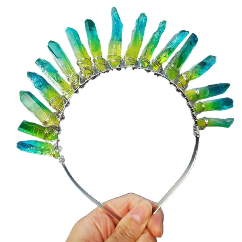 voor Crystal Hoofdband Veelkleurige Gradiënt Sieraden voor Zongodin Bruiloft Bruids Vakantie Feest