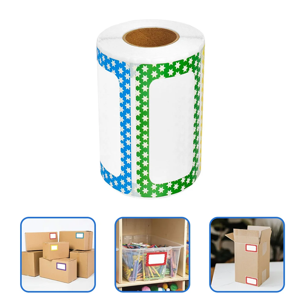 

1 Roll Colorful Name Tag Blank Stickers for School Home Labels Decals Adhesive Notes Tags Storage Student Office Bright