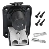 1PCS 50A 600V For Anderson Plug Connector Socket Charger Flush Mount Plate 12-6AWG FOR Camping Trailers Caravans