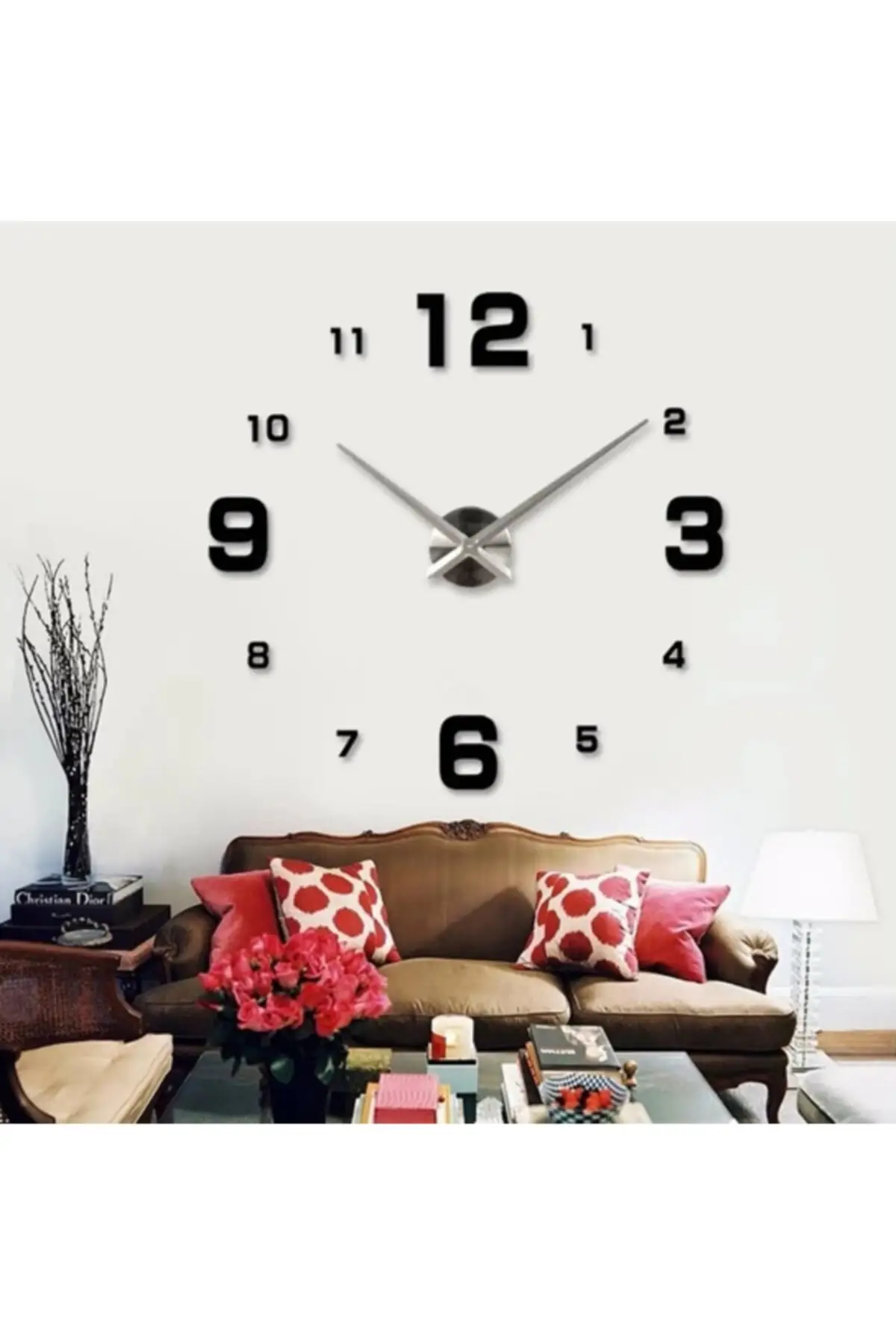 Uras Architectural 3d Big size Adjustable Wall Clock Black Model Wall Clock Creative Home Decor