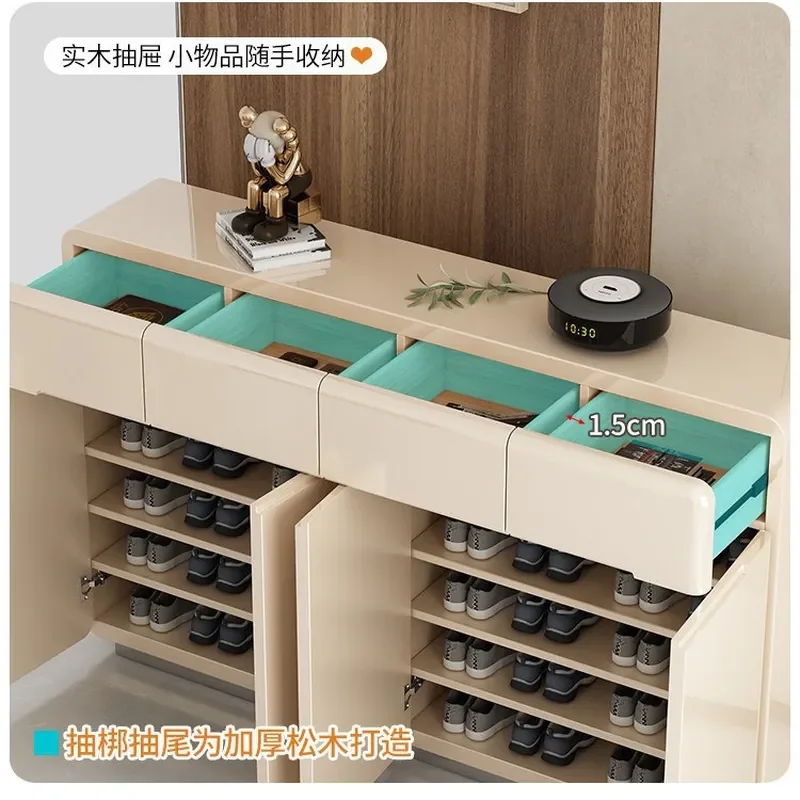 Light Luxury Painted Shoe Cabinet Nordic Simple Large Capacity Storage Locker Home Entrance Foyer Partition Cabinet for