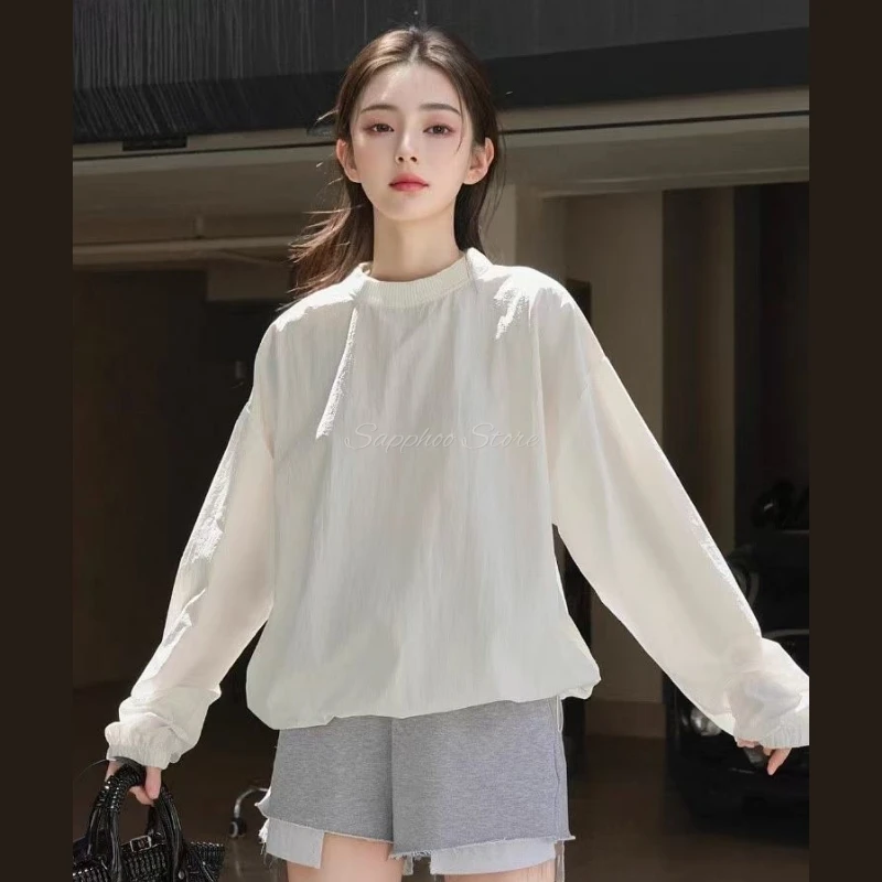 

Pet Beautician Work Smock Anti Hair Summer Nylon Sunscreen Sweatshirt Loose Casual Tops Women Breathable Quick Dry Lightweight