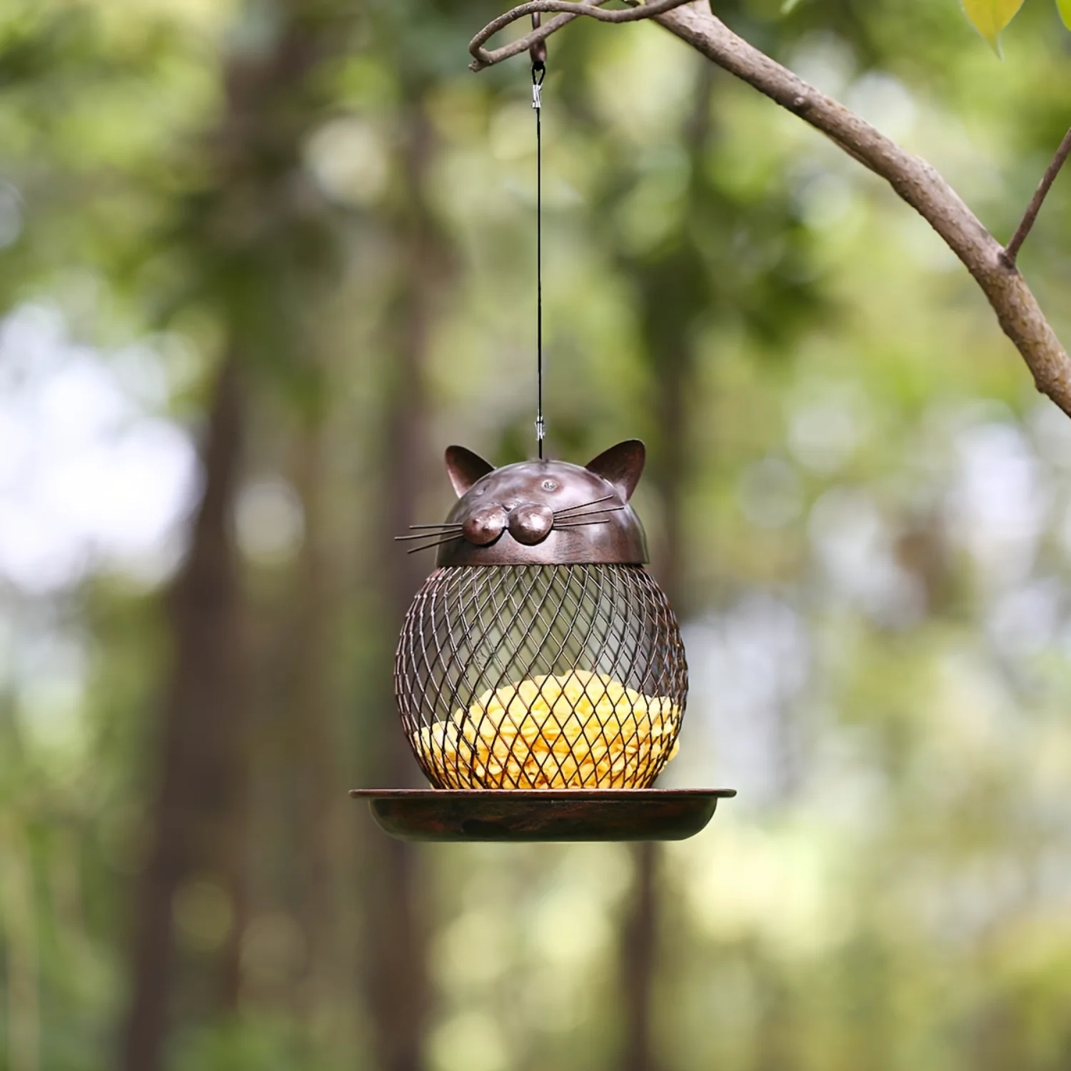 

Cat Shaped Bird Feeder | Vintage Handmade Outdoor Decoration | Villa Garden